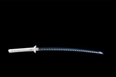 蓝雪银鳞 katana product detail image 3 showing blade, saya, and fittings