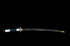 Sanemi Shinazugawa High-Polish 1065 Steel Katana saya and handle detail