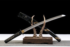翎金玄刃 wakizashi product detail image 3 showing blade, saya, and fittings