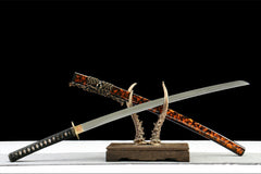 暗金 katana product detail image 3 showing blade, saya, and fittings