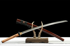 棕芒 katana product detail image 3 showing blade, saya, and fittings