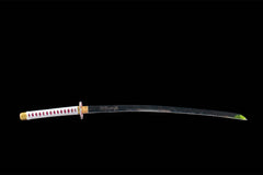 Kanao Tsuyuri High-Polish 1065 Steel Katana saya and handle detail
