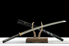 黑芒剑 katana product detail image 3 showing blade, saya, and fittings