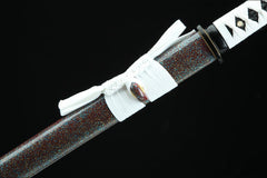 白眉道长 chokuto product detail image 3 showing blade, saya, and fittings