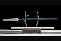 暴风雪 chokuto product detail image 3 showing blade, saya, and fittings