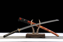 金纹赤刃 katana product detail image 3 showing blade, saya, and fittings