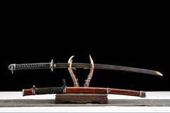 只狼不死斩开门 katana product detail image 3 showing blade, saya, and fittings
