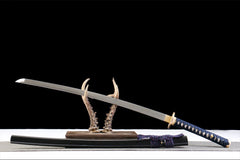 湛蓝金芒 katana product detail image 4 showing blade, saya, and fittings
