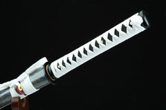白眉道长 chokuto product detail image 4 showing blade, saya, and fittings