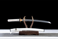 白金逆锋 katana product detail image 4 showing blade, saya, and fittings