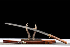 黑金棕络 katana product detail image 4 showing blade, saya, and fittings