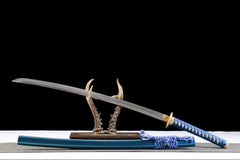 沧溟金缕 katana product detail image 4 showing blade, saya, and fittings