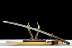 玉芒刃 katana product detail image 4 showing blade, saya, and fittings