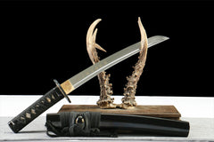 黑煞锋 wakizashi product detail image 4 showing blade, saya, and fittings
