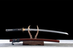 赤夜行者 katana product detail image 4 showing blade, saya, and fittings