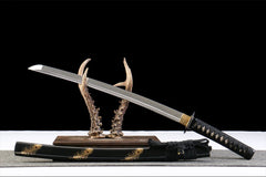 翎金玄刃 wakizashi product detail image 4 showing blade, saya, and fittings