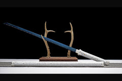 暴风雪 chokuto product detail image 4 showing blade, saya, and fittings