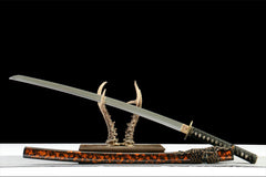 暗金 katana product detail image 4 showing blade, saya, and fittings