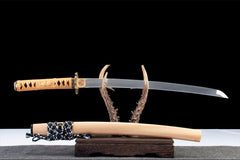 慈悲渡 wakizashi product detail image 4 showing blade, saya, and fittings