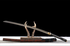 赤霄龙鸣 katana product detail image 4 showing blade, saya, and fittings