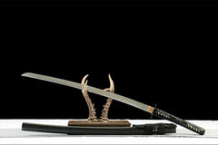 黑芒斩 katana product detail image 4 showing blade, saya, and fittings