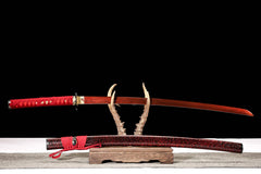 Red T10 Damascus Katana product photo 5