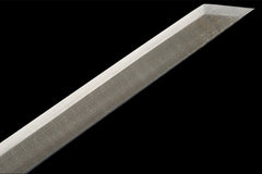 Qilin Tang Dao – Damascus Ladder Pattern Blade Closeup