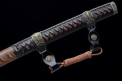 花梨木军刀 tachi product detail image 5 showing blade, saya, and fittings