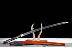 绯樱逆卷 katana product detail image 5 showing blade, saya, and fittings