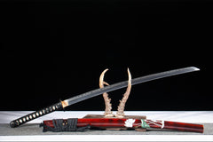 赤轮花影 katana product detail image 5 showing blade, saya, and fittings