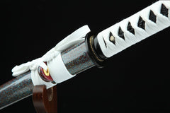 白眉道长 chokuto product detail image 5 showing blade, saya, and fittings