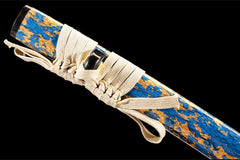 霜华流云 katana product detail image 5 showing blade, saya, and fittings