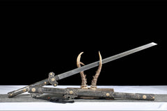 牡丹花开唐刀 chinese sword product detail image 5 showing blade, saya, and fittings
