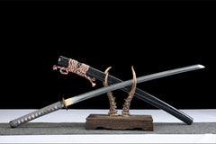 秋月寒芒 katana product detail image 5 showing blade, saya, and fittings