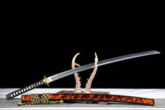 红尘过客 katana product detail image 5 showing blade, saya, and fittings