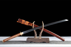 绯金流影 katana product detail image 5 showing blade, saya, and fittings