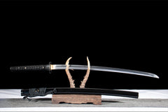丹心墨刃 katana product detail image 5 showing blade, saya, and fittings