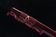 Burgundy Flourish 5160 spring steel katana in burgundy / red product photo 6