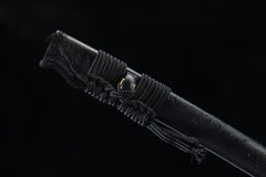 Midnight Scatter 5160 spring steel katana in textured black / black product photo 6