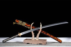 红尘过客 katana product detail image 6 showing blade, saya, and fittings