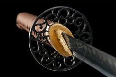 玄金棕纹 katana product detail image 6 showing blade, saya, and fittings