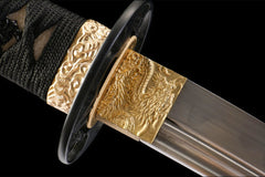 墨渊金芒 tanto product detail image 6 showing blade, saya, and fittings