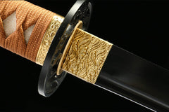 褐刃 katana product detail image 6 showing blade, saya, and fittings