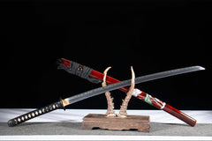 赤轮花影 katana product detail image 6 showing blade, saya, and fittings