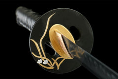 褐魄 katana product detail image 6 showing blade, saya, and fittings