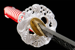 朱华寒锋 katana product detail image 6 showing blade, saya, and fittings