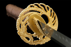 焰刃 katana product detail image 6 showing blade, saya, and fittings