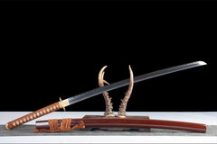 绯金流影 katana product detail image 6 showing blade, saya, and fittings