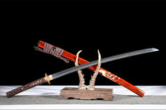 血檀影 katana product detail image 6 showing blade, saya, and fittings