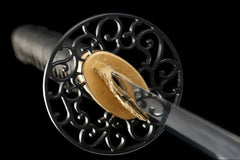 赤霄龙鸣 katana product detail image 6 showing blade, saya, and fittings